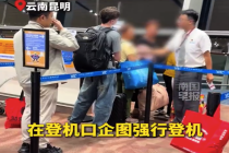 外籍游客企图强行登机被工作人员制止 机场回应外