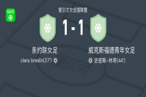 条约联女足1-1威克斯福德青年女足，ciara breslin先拔头筹，史密斯-林奇救主