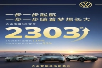 大众安徽5月交付2303辆，环比增长119%