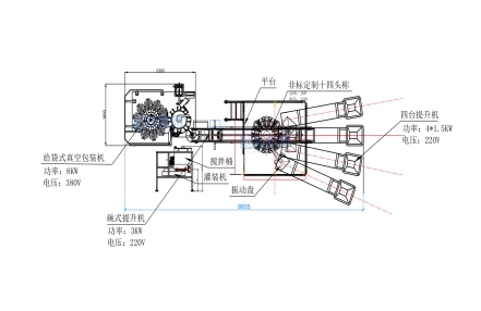 给袋式真空包装机生产线CAD图纸