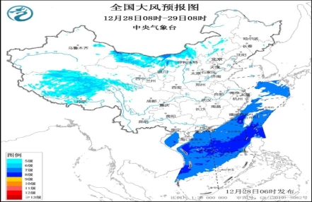 
                    东部和南部海区有大风天气 青藏高原有明显降雪
               