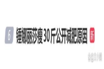 锤娜丽莎瘦30斤公开减肥原因 健康与审美双重驱动